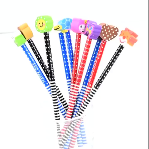 60PCS HB Cartoon Pencils with Eraser Kids School Supplies Mixed Designs + 3 Free Sharpeners