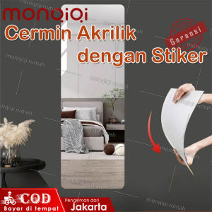 (COD)60*20CM Mirror Stiker Dinding / Sticker Tempel / Cermin Tempel / Model Cermin Dengan Bahan Akrilik Mudah Dilepas Dan Bentuk Persegi dan Oval