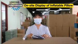 หมอนข้างเป่าลม 86X22ซม.หมอนเป่าลมขนาดพกพาหมอนเป่าลมเบาะคู่รักตั้งแคมป์เฟอร์นิเจอร์สำหรับผู้หญิงผู้ชาย + ปั๊มเสริม