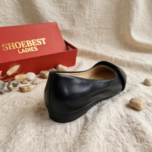 Shoebest Black Leather Shoes for Women "Winter" 6002