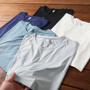 Áo Thun Nam Tay Ngắn Mùa Hè Thường Ngày Ngoài Trời Thể Thao Nhanh Khô Co Giãn Khoét Lỗ Bằng Laser Công Ty Đóng Gói