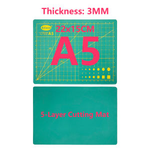 22x15CM A5 5-Layer Cutting Mat/Pad/Board White Core Flexible Bend-Resistant PVC Thickened Home School Cutting Mat Self-Healing