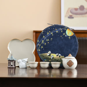 Panda High-End Logo Corporate Anniversary Gift Box Client Present Modern Chinese Style Ceramic Customizable Utility Gift