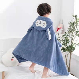 27.5x55.1inch Baby Bath Robe for Kids Coral Velvet Bath Towel Highly Absorbent Wrap Blanket Microfiber Bathrobe