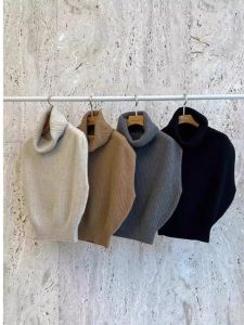 Chic Pure Color High Collar Loose Sleeveless Knitted Vest Dongda Gate 2025 Autumn Womens Fashionable Top Quality Material