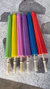 84 ซม. ร่มไม้กระดาษรุ่นสีสันสดใส (DIY, จีน, ปูน) - ร่มไม้กระดาษจีน, ร่มญี่ปุ่น, ร่มจีน Paper umbrella