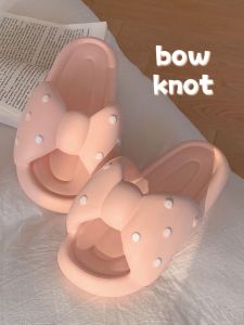 Sweet Fairy Style Butterfly Knot Slippers Summer Fashion Casual Home Outdoor Wear Anti-Slip EVA Flip Flops Womens Slippers