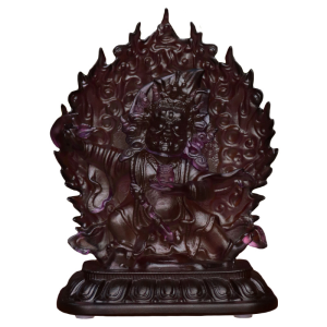Glass Big Black Sky Fortune Statue Two Arms Mahakala Protection For Home Table Decorative Ornaments Home Worship Decoration