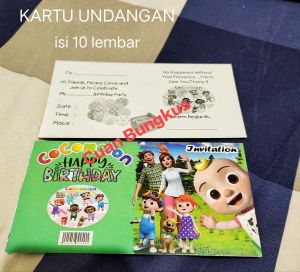 (Isi 10pc ) COCOMELON KARTU UNDANGAN ULANG TAHUN /KARTU UCAPAN ULTAH