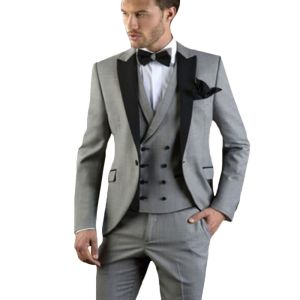 Formal Men Suits for Wedding Party Business Black Shawl Lapel One Button Slim Fit 3 Piece (Blazer+Vest+Pants)Fashion Costume Hom
