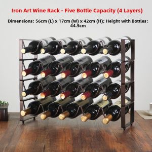 European Iron Art Creative Stacking Wine Rack