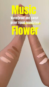 Music Flower Waterproof and sweat resistant lightweight and non stick oil control not easily discolored soft and lightweight texture long-lasting and makeup free fully covered suitable for all types of skin foundation