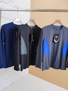 Mens Spring Summer Thin Breathable Elastic round Neck Long Sleeve T-shirt Casual Fitness Quick Dry Sports Running Base Shirt