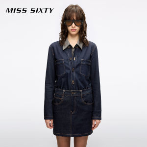 Retro Long Sleeve Denim Dress