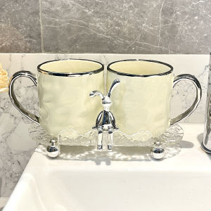 Elegant Ceramic Toothbrush And Cup Set for Couples Simple Design Bathroom Accessories Dental Care Utensils Home Use