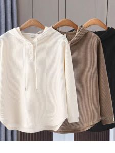 plus Size Womens Hoodie Long Sleeve Belly Covering Lazy Style Comfortable Loose Slimming Spring Autumn plus Size Sweatshirt