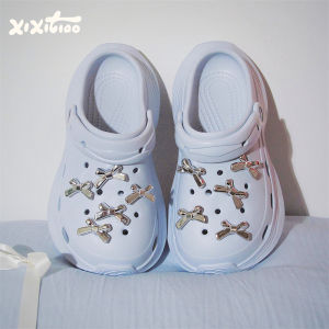 XIXITIAO | Stylish Height Increasing Bow Sandals Silver