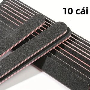 10 Chiếc Dũa Móng Chuyên Nghiệp Hai Mặt 100/180 Grit Màu Đen Dùng Cho Làm Móng Tay Móng Chân Và Móng Acrylic