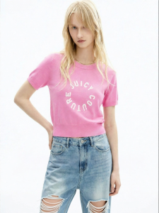 Juicy Couture | New Pink Short Sleeve Crop Sweater