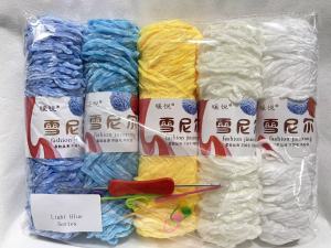 ไหมพรมกำมะหยี่ผสมโพลีเอสเตอร์และฝ้ายเชนิลล์ 5 ชิ้น ใหม่ เส้นด้ายนุ่ม สำหรับถักโครเชต์ ถักนิตติ้ง ทำผ้าพันคอหนา งานถักมือ DIY