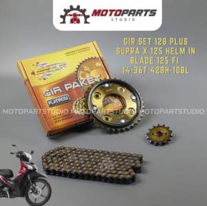 GEAR GIR SET GIR PAKET SUPRA X 125 HELM IN BLADE 125 FI 14T 36T & 38T 428H 128PLUS