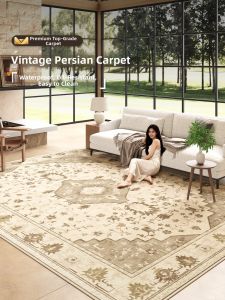 QINGGENGNONG | Vintage Persian-Style Non-slip Water-resistant Cat-proof Quiet Carpet