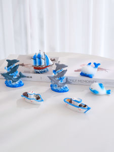 Mediterranean Wind Small Ornaments Marine Animal Dolphin Whale Mermaid Yacht Beach Chair Table-Top Decoration Decorations