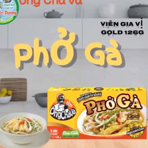 [1 HỘP 6 VIÊN 126GR] VIÊN GIA VỊ PHỞ GÀ GOLD ÔNG CHÀ VÀ
