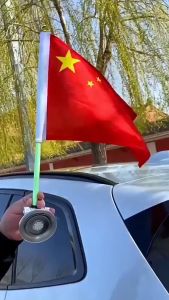 45cm Suction Cup Flagpole Holder Mobil Stainless Steel Universal Tiang Bendera Mobil Kualitas Tinggi Dengan Powerful Sucker Dapat Ditempel Di Kap Mesin Depan / Belakang Bagasi Mobil