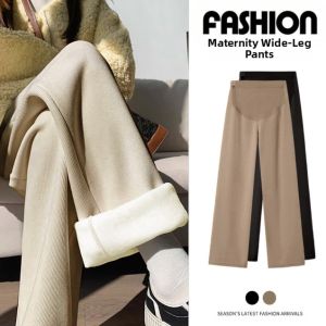 MAITINGLAN | Pregnant Women Warm Pants Autumn Winter Cotton Velvet Plush Plus Size