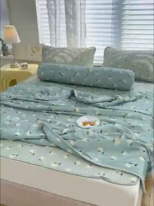 (✨FREESHIP MAX) SET 5 MÓN CHIẾU CAO SU NON 5D KÈM CHĂN HÈ LẠNH NHẬP KHẨU CAO CẤP 🎁TẶNG VỎ GỐI ÔM🎁