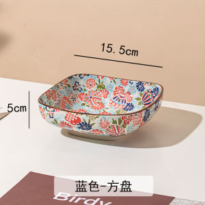 Hand-Painted Ceramic Bowl Plate Set Home Use 2024 New Dim Sum Plate High Aesthetic Value Bowl Dish Combination Underglaze Color