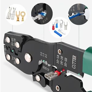 【24hours delivery】8inch Multifunctional Crimping Pliers For Cable Wire Stripping/Crimping/Cutting Terminal( 0.6 ~ 2.6mm Cable ) Crimping Stripper Cutting Tools Crimpers Tools and Terminals Set
