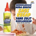 Cairan pembersih penghilang noda saos kecap pada pakaian kain baju seragam celana dan kain lainnya. 