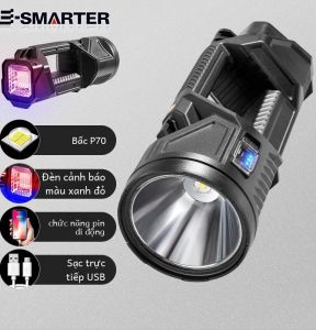 Đèn Pin Cầm Tay Có Thể Sạc Lại Với Chức Năng Sạc Dự Phòng Đèn Pha Mạnh Mẽ Di Động Pin Lithium Dung Lượng Lớn Để Đi Bộ Đường Dài Cắm Trại