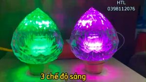 [1 chiếc] Bông lư đèn thờ pha lê quả đào đổi màu- 7 màu  tùy chỉnh nhiều chế độ sáng 1 màu- đổi màu nhanh- đổi màu chậm 1 đổi 1 nếu bể vỡ hư hỏng