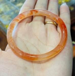 Vòng tay đá thuỷ tảo vân đẹp chột 8li xinh xinh