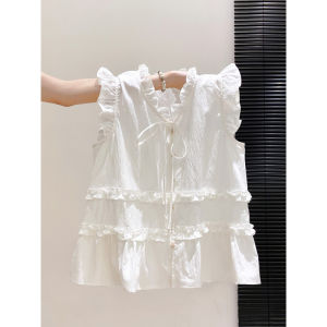 La Chapelle | Sweet Small Fresh Ruffled Sleeveless Babydoll Blouse Dress Shirt