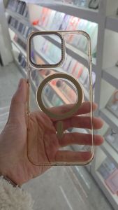 I TECH Diamond Frame Transparent Shockproof Magnetic Case Premium Acrylic Hard Case For iPhone 16 15 14 13 Pro Max