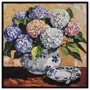 Tranh hoa cẩm tú cầu. Tranh treo tường dán tường sơn dầu tranh trí canvas. CGI-1488