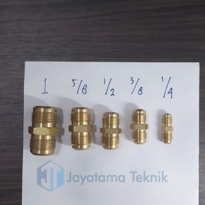 Double Nepel Sambungan Pipa AC Ukuran 1/4  3/8  1/2  5/8  1"