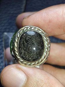 Batu cincin bulu macan lumajang basalticglass