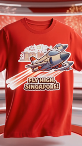 Singapore National Day Kids Red T-Shirt Family Matching Outfit - FLY HIGH SINGAPORE