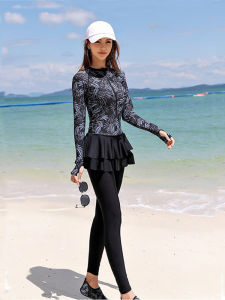 Quick Dry Full Body Long Sleeve Pants Style Beach Sand Sun Protection Mens Sports Swimming Clothes Skirt Suit Casual Surfing Swimsuit