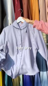 Kemeja Wanita Polos Shakila Twill Lengan Panjang Casual By Azka Collection