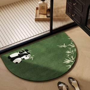 Cartoon Retro Shinchan Half-round Green Diatomaceous Earth Bath Mat