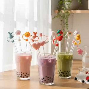 Nắp Đậy Ống Hút Silicon 3D Hoạt Hình Cute – Chống Bụi Trang Trí Ly Nước Dễ Thương
