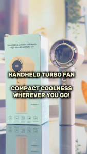 TREVOR Handheld Turbo Fan – 100 Level Strong Wind Portable USB Rechargeable Pocket Small Kipas Tangan Berdiri High Speed