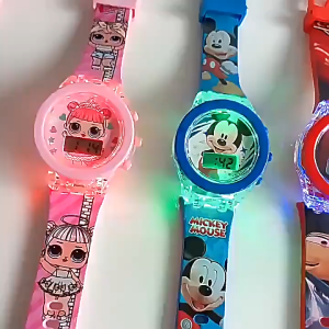 Jam Tangan Anak Lampu Musik Gepeng Karakter Sanrio KUROMI MELODY UNICORN Stelalou - SC