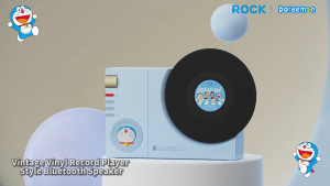 Doraemon Vintage Vinyl Record Player Bluetooth Speaker
